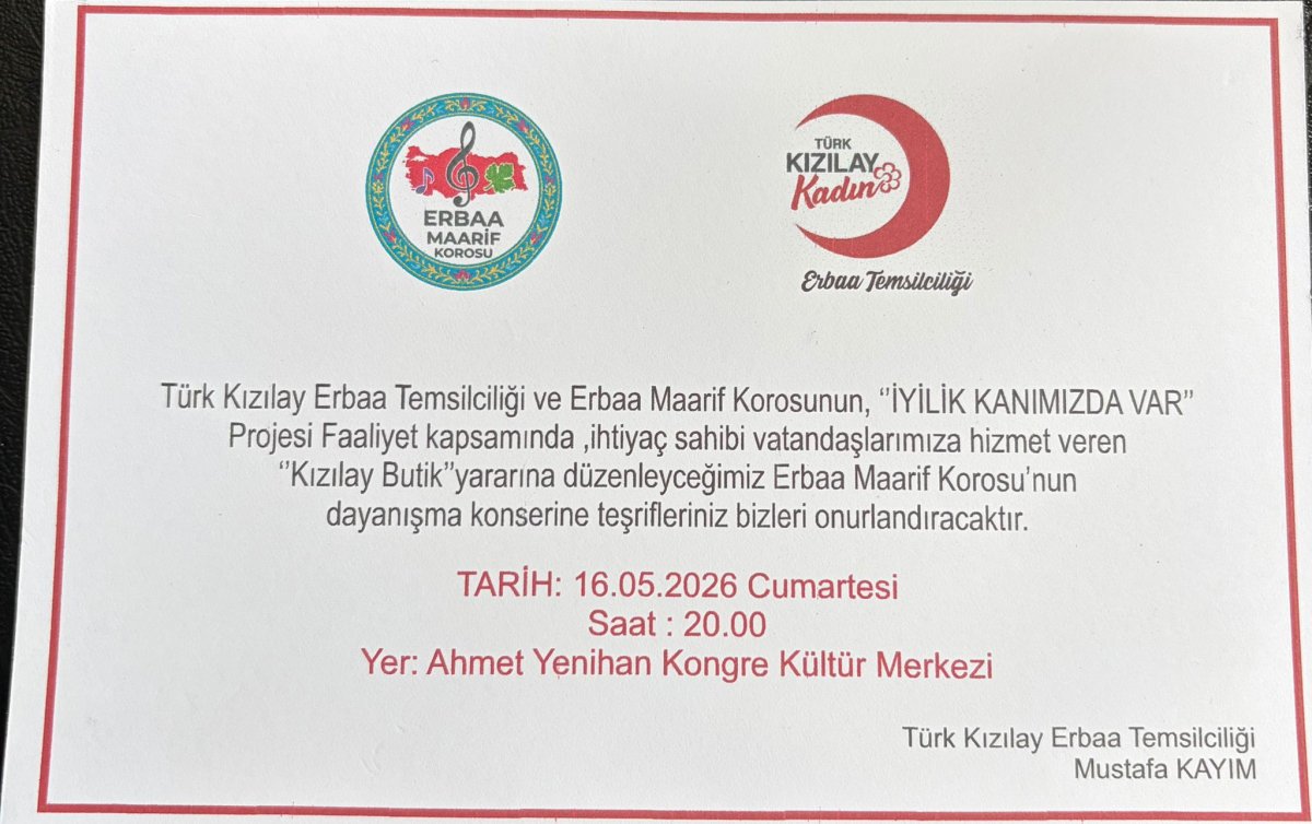 Erbaa’da Dayanışma Konseri Düzenlenecek